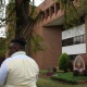 Shawn Dromgoole walking around the Meharry Medical College campus