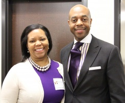 Photo of Meharry-Vanderbilt Alliance Executive Director Consuelo H. Wilkins, MD, MSCI and Rep. Harold Love, pastor of Lee Chapel AME Church in Nashville