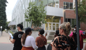 Group of community members touring the Meharry campus